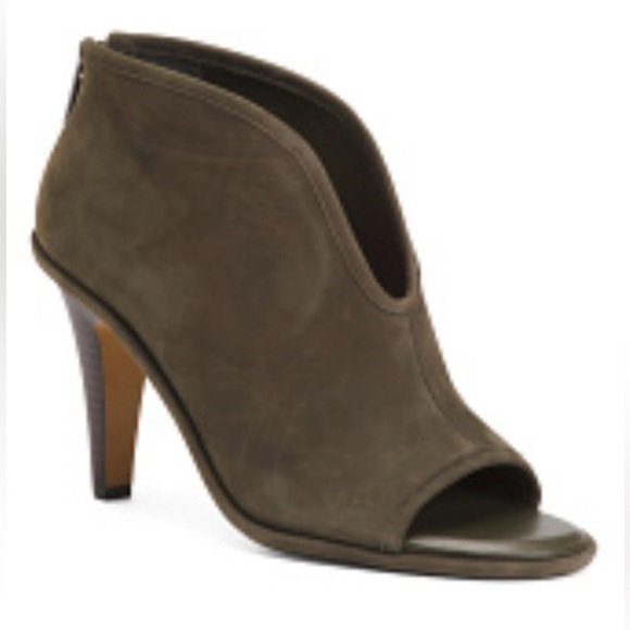Vince Camuto Finaleigh Nubuck Leather Heeled Bootie’s Size 10  Forest Green - Picture 1 of 10